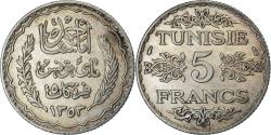 World Coins - Coin, Tunisia, Ahmad Pasha Bey, 5 Francs, 1936, Paris, , Silver, KM:261