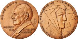 World Coins - France, Medal, René Coty, Président de la République, Politics, Society, War