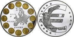 World Coins - France, Medal, 10 ans de l'Euro, 2008, Copper Gilt, Pillage de l'Europe