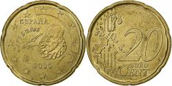 World Coins - Spain, Juan Carlos I, 20 Euro Cent, 2000, Madrid, , Brass, KM:1044
