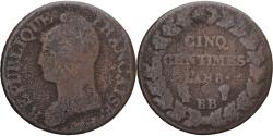 World Coins - Coin, France, Dupré, 5 Centimes, AN 8, Strasbourg, , Copper