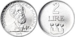 World Coins - Coin, San Marino, 2 Lire, 1972, Rome, FDC, , Aluminum, KM:15