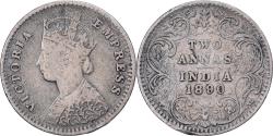 World Coins - British India, Victoria, 2 Annas, 1890, Silver, , KM:488