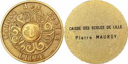 World Coins - France, Medal, Caisse des Ecoles de Lille à Pierre Mauroy, Gilt Metal