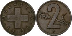 World Coins - Coin, Switzerland, 2 Rappen, 1951, Bern, , Bronze, KM:47