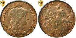World Coins - Coin, France, Dupuis, 10 Centimes, 1908, Paris, PCGS, MS63RB, Bronze, KM:843