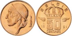 World Coins - Coin, Belgium, Baudouin I, 50 Centimes, 1991, Brussels, série FDC,