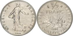 World Coins - France, 1/2 Franc, Semeuse, 1996, Paris, Nickel, , Gadoury:429