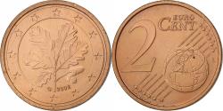 World Coins - Germany, 2 Euro Cent, 2002, Karlsruhe, Copper Plated Steel,
