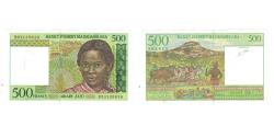 World Coins - Banknote, Madagascar, 500 Francs = 100 Ariary, KM:75a, UNC(65-70)