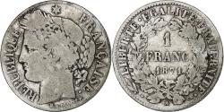 World Coins - France, Franc, Cérès, 1871, Paris, Silver, , Gadoury:465, KM:822.1