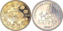 World Coins - France, Medal, L'Europe des XXVII, 50 ans du nouveau Franc, Politics, 2010
