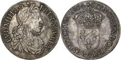 World Coins - France, Louis XIV, 1/2 Écu au buste juvénile, 1664, Rennes, Silver,