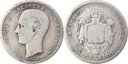World Coins - Coin, Greece, George I, Drachma, 1874, Paris, , Silver, KM:38