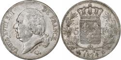 World Coins - France, Louis XVIII, 5 Francs, 1824, Rouen, Silver, , Gadoury:614