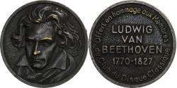World Coins - France, Medal, Musique, Club du Disque Classique, Beethoven, Bronze,