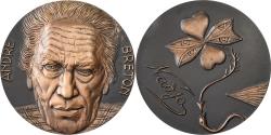 World Coins - France, Medal, André Breton, Bronze, Torcheux,
