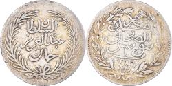 World Coins - Coin, Tunisia, TUNIS, Sultan Abdul Aziz with Muhammad al-Sadiq Bey, Piastre