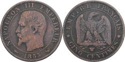 World Coins - France, Napoleon III, 5 Centimes, 1853, Lille, Bronze, , Gadoury:152