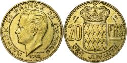 World Coins - Monaco, Rainier III, 20 Francs, Vingt, 1950, Paris, Aluminum-Bronze,
