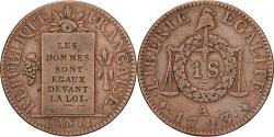 World Coins - France, Sol aux Balances, 1793 / AN II, Paris, Pattern, Copper,