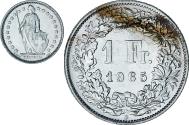 World Coins - Coin, Switzerland, Franc, 1965, Bern, , Silver, KM:24