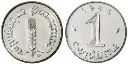World Coins - France, Centime, Épi, 1985, Paris, série FDC, Stainless Steel,