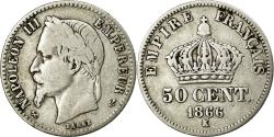 World Coins - Coin, France, Napoleon III, Napoléon III, 50 Centimes, 1866, Bordeaux