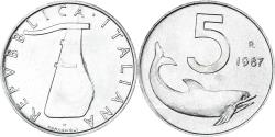 World Coins - Coin, Italy, 5 Lire, 1987, Rome, , Aluminum, KM:92