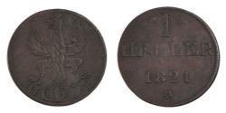 World Coins - Coin, German States, FRANKFURT AM MAIN, Heller, 1821, , Copper, KM:301