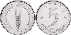 World Coins - France, 5 Centimes, Épi, 1961, MDP, Pattern, Stainless Steel,