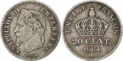 World Coins - France, 20 Centimes, Napoléon III, 1864, Paris, Silver, , Gadoury:308