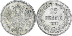 World Coins - Coin, Finland, Nicholas II, 25 Penniä, 1917, Helsinki, , Silver