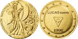 World Coins - France, Medal, Fédération Nationale de Protection Civile, 1991, Gilt Bronze