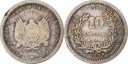 World Coins - Uruguay, 10 Centesimos, 1877, Paris, Silver,