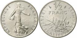 World Coins - France, 1/2 Franc, Semeuse, 1984, Paris, série FDC, Nickel,