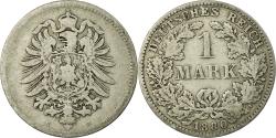 World Coins - Coin, GERMANY - EMPIRE, Wilhelm I, Mark, 1880, Darmstadt, , Silver,KM 7