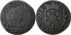 World Coins - France, Charles de Gonzague, Double Tournois, 1609, Charleville, Copper