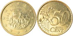 World Coins - San Marino, 50 Euro Cent, 2002, , Brass, KM:445
