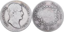 World Coins - France, 5 Francs, An XI, Paris, Silver, , KM:650.1