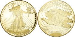 Us Coins - United States, Medal, Copy Twenty Dollars, Liberty, , Copper Gilt