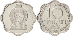 World Coins - Sri Lanka, 10 Cents, 1988, , Aluminum, KM:140a
