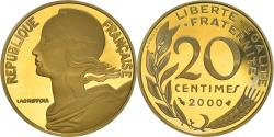 World Coins - Coin, France, Marianne, 20 Centimes, 2000, Paris, Proof,