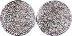 World Coins - Tibet, 1 Tangka, Ga-den, 1880-1892, Type B, Silver,