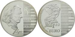 World Coins - Coin, France, 1-1/2 Euro, Chopin, 2005, , Silver, KM:2027