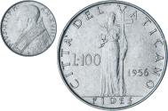 World Coins - Vatican, 100 Lire, 1956