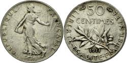 World Coins - Coin, France, Semeuse, 50 Centimes, 1911, , Silver, KM:854, Gadoury:420