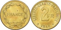 World Coins - France, 2 Francs, France Libre, 1944, Philadelphia, Cupro-Aluminium,