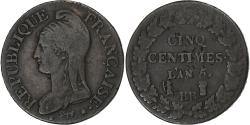 World Coins - France, 5 Centimes, Dupré, AN 5, Strasbourg, Bronze, , Gadoury:126