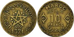 World Coins - Coin, Morocco, Mohammed V, 10 Francs, 1371, Paris, , Aluminum-Bronze